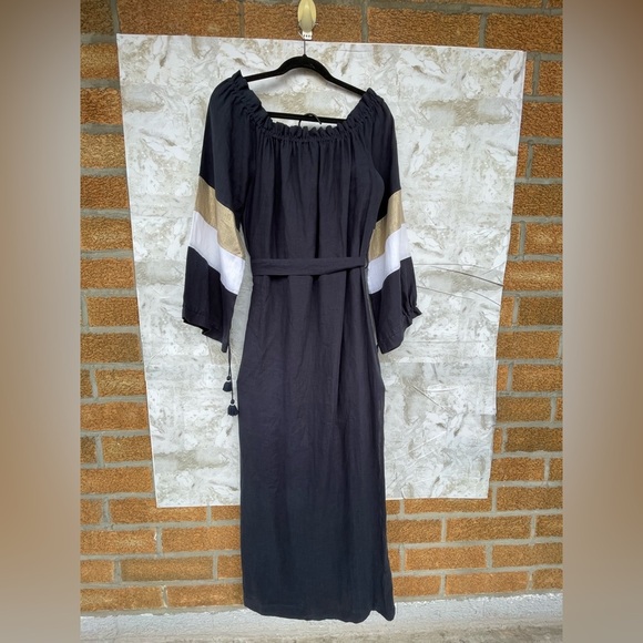 Ancient Kallos navy Linen Kaftan Dress - 100%
Handmade in Greece, Boho Maxi - Picture 10 of 12